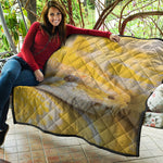 Yellow And White Python Snake Print Quilt