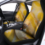 Yellow And White Python Snake Print Universal Fit Car Seat Covers