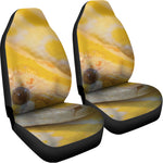 Yellow And White Python Snake Print Universal Fit Car Seat Covers