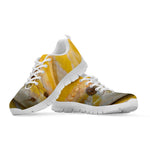 Yellow And White Python Snake Print White Sneakers
