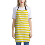 Yellow And White Striped Pattern Print Apron