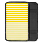 Yellow And White Striped Pattern Print Car Center Console Cover