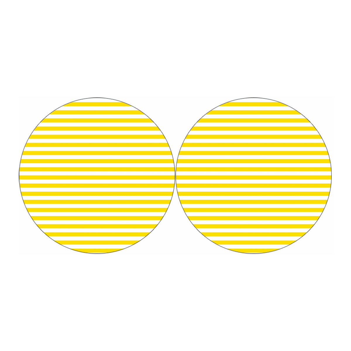 Yellow And White Striped Pattern Print Car Coasters
