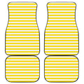 Yellow And White Striped Pattern Print Front and Back Car Floor Mats