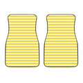 Yellow And White Striped Pattern Print Front Car Floor Mats