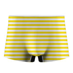 Yellow And White Striped Pattern Print Men's Boxer Briefs