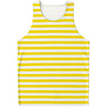 Yellow And White Striped Pattern Print Men's Tank Top