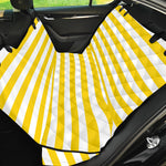 Yellow And White Striped Pattern Print Pet Car Back Seat Cover
