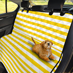 Yellow And White Striped Pattern Print Pet Car Back Seat Cover