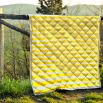Yellow And White Striped Pattern Print Quilt