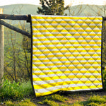 Yellow And White Striped Pattern Print Quilt