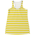 Yellow And White Striped Pattern Print Women's Racerback Tank Top