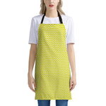 Yellow And White Zigzag Pattern Print Apron