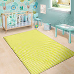 Yellow And White Zigzag Pattern Print Area Rug