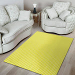 Yellow And White Zigzag Pattern Print Area Rug