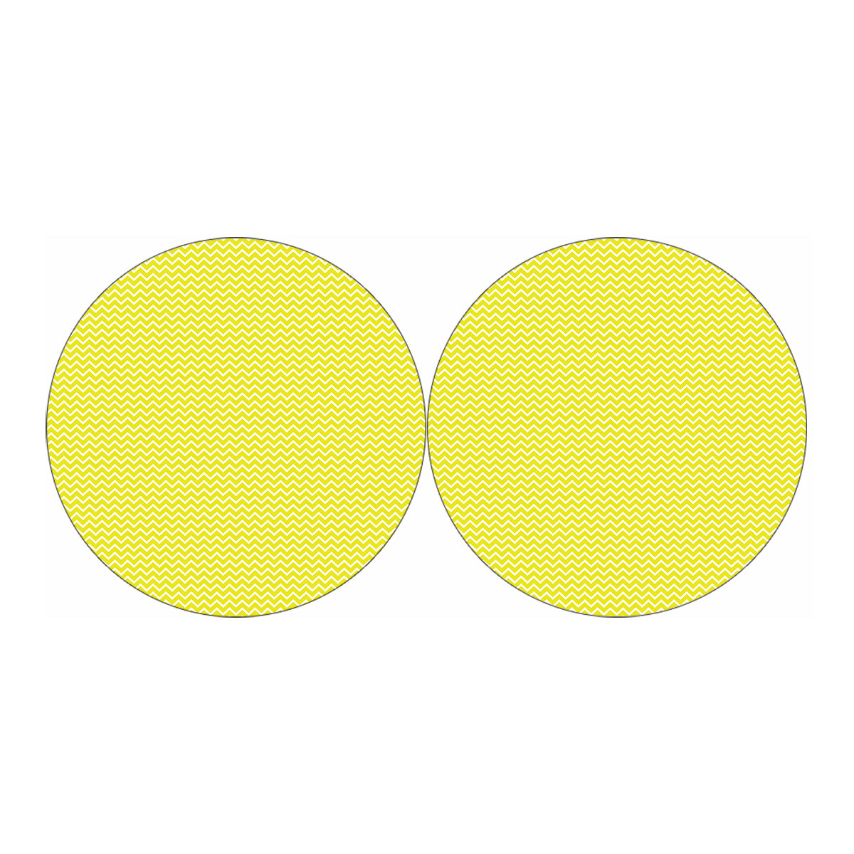 Yellow And White Zigzag Pattern Print Car Coasters