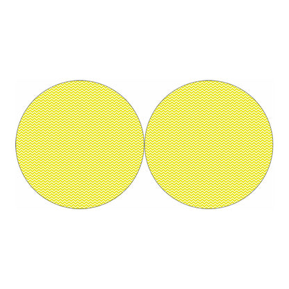 Yellow And White Zigzag Pattern Print Car Coasters