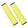 Yellow And White Zigzag Pattern Print Car Seat Belt Covers