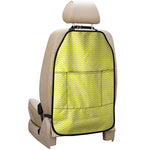 Yellow And White Zigzag Pattern Print Car Seat Organizers