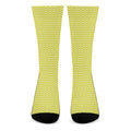 Yellow And White Zigzag Pattern Print Crew Socks