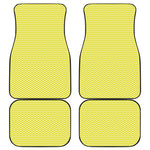 Yellow And White Zigzag Pattern Print Front and Back Car Floor Mats