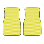 Yellow And White Zigzag Pattern Print Front Car Floor Mats