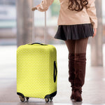 Yellow And White Zigzag Pattern Print Luggage Cover