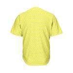 Yellow And White Zigzag Pattern Print Men's Baseball Jersey
