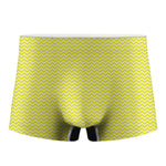 Yellow And White Zigzag Pattern Print Men's Boxer Briefs
