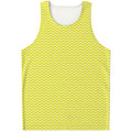 Yellow And White Zigzag Pattern Print Men's Tank Top