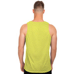 Yellow And White Zigzag Pattern Print Men's Tank Top