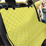 Yellow And White Zigzag Pattern Print Pet Car Back Seat Cover