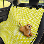 Yellow And White Zigzag Pattern Print Pet Car Back Seat Cover