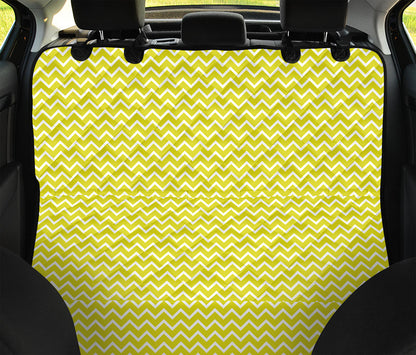 Yellow And White Zigzag Pattern Print Pet Car Back Seat Cover