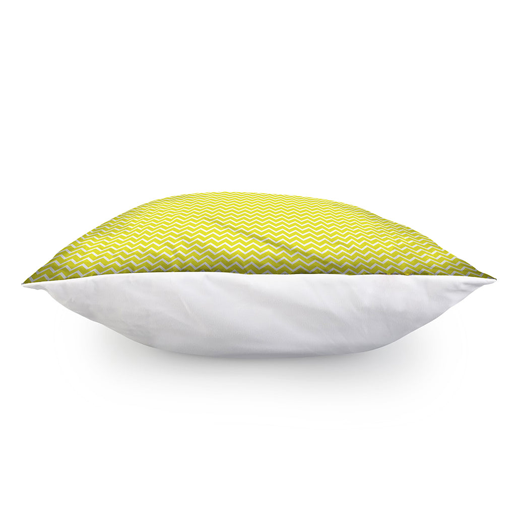 Yellow And White Zigzag Pattern Print Pillow Cover