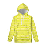 Yellow And White Zigzag Pattern Print Pullover Hoodie