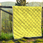Yellow And White Zigzag Pattern Print Quilt