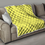 Yellow And White Zigzag Pattern Print Quilt