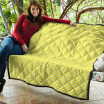 Yellow And White Zigzag Pattern Print Quilt