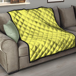 Yellow And White Zigzag Pattern Print Quilt