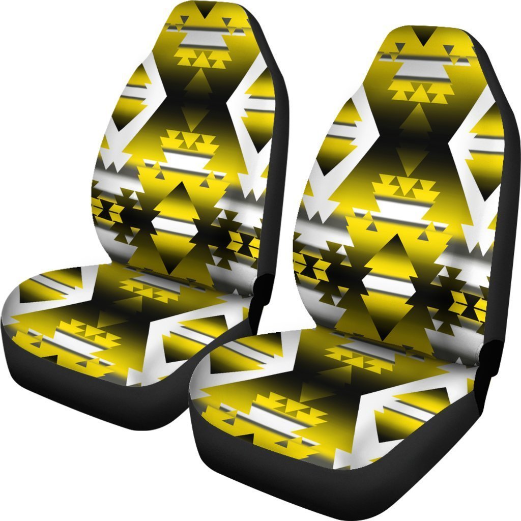 Yellow Aztec Triangle Universal Fit Car Seat Covers GearFrost