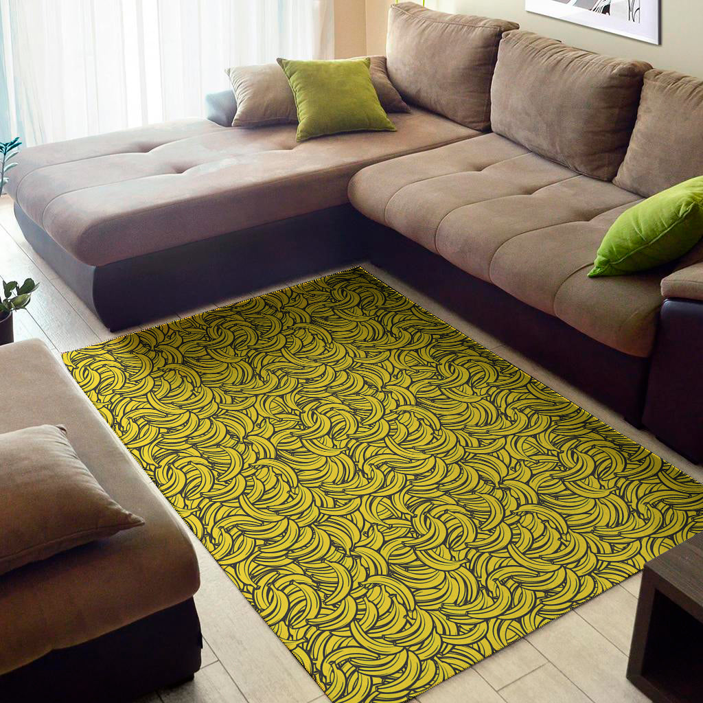 Yellow Banana Pattern Print Area Rug