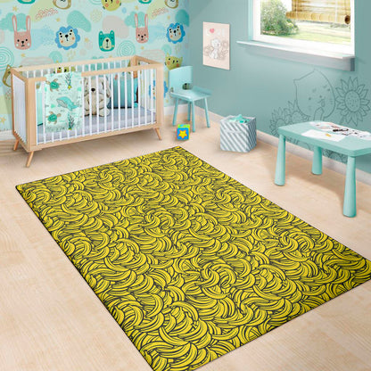 Yellow Banana Pattern Print Area Rug