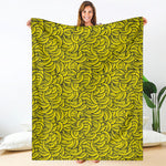 Yellow Banana Pattern Print Blanket