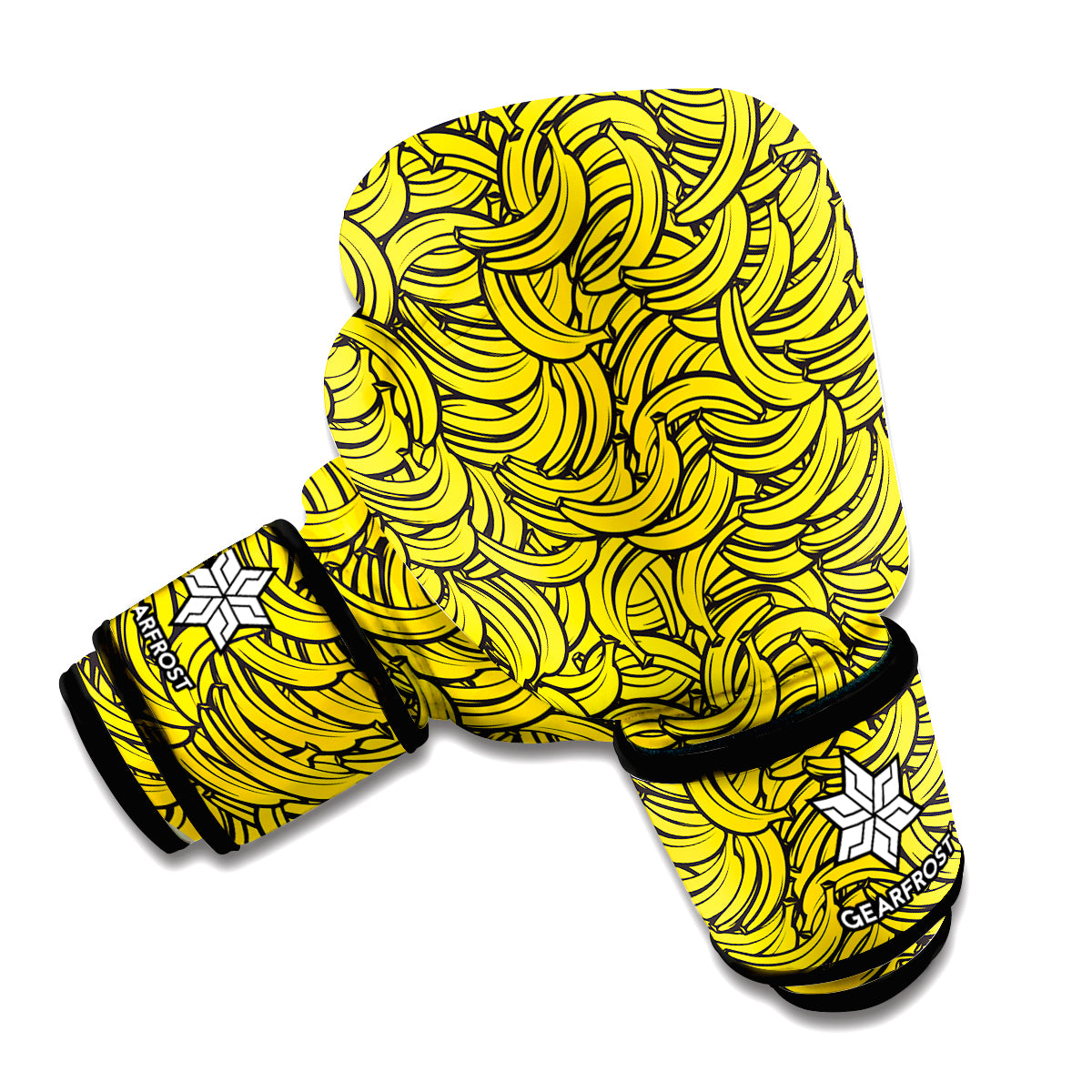 Yellow Banana Pattern Print Boxing Gloves