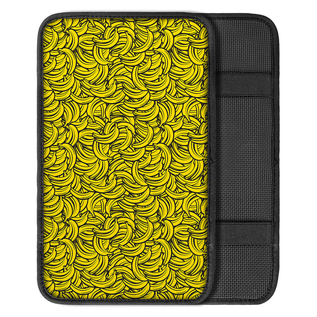 Yellow Banana Pattern Print Car Center Console Cover
