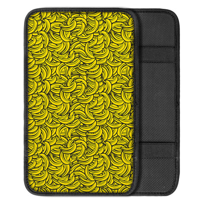 Yellow Banana Pattern Print Car Center Console Cover