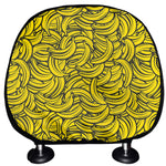 Yellow Banana Pattern Print Car Headrest Covers