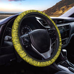 Yellow Banana Pattern Print Car Steering Wheel Cover