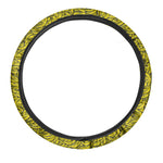 Yellow Banana Pattern Print Car Steering Wheel Cover